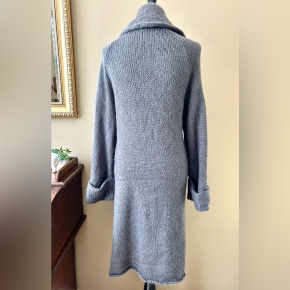 Soft Surroundings Telluride Topper Cardigan Gray Knit Sweater Coat Long Line L - Picture 6 of 14